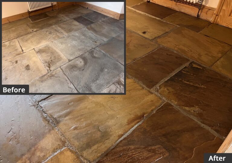 Cleaned & Sealed Before & After stone floor 4